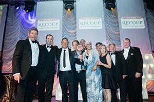 Counterplas collecting their award for the Plastics in Industry award for Best Recycled Product 2016